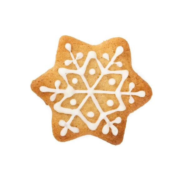 Vánoční perníkové sušenky ve tvaru sněhové vločky — Stock fotografie