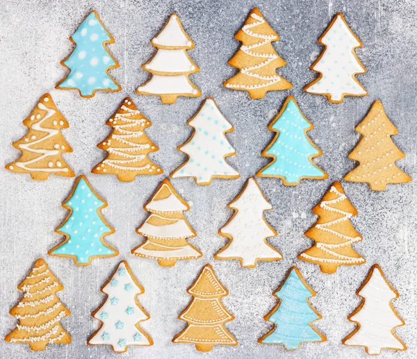 Patrón de Navidad de galletas de jengibre en forma de Navidad tr —  Fotos de Stock