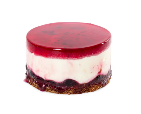 Cheesecake Blueberry Jam Jelly Isolated White Background — Stock Photo, Image