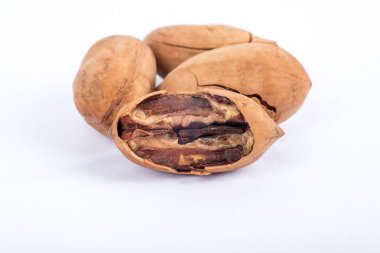 Beyaz arka planda Pecans fındık