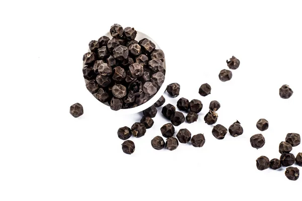 Black Pepper Corns White Background — Stock Photo, Image