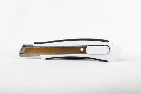 White Cutter Knife Gold Blade — Stock Photo, Image