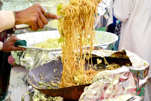 Indický Ulice Potravin Což Vegetariánské Nudle — Stock fotografie