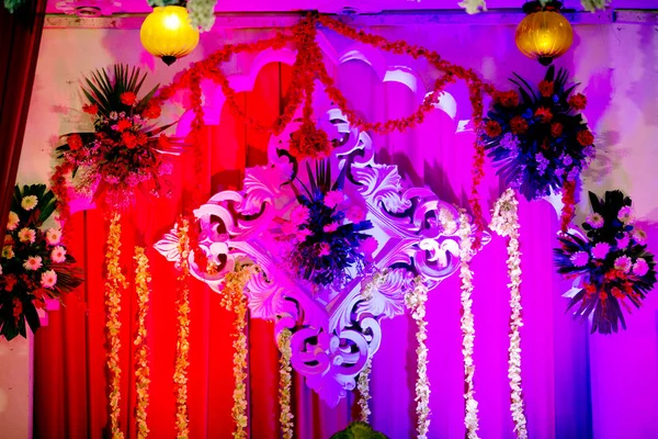 Decoração Lâmpada Festa Livre Casamento — Fotografia de Stock