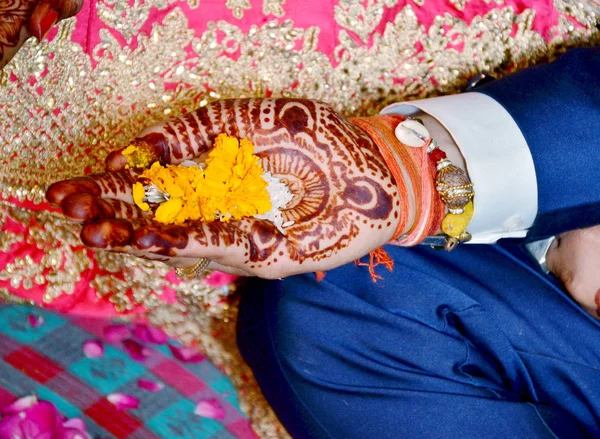 Mariage Indien Culturel Avec Roli Fleurs — Photo