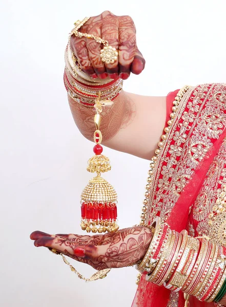 Gioielli Della Sposa Nel Matrimonio Indiano — Foto Stock