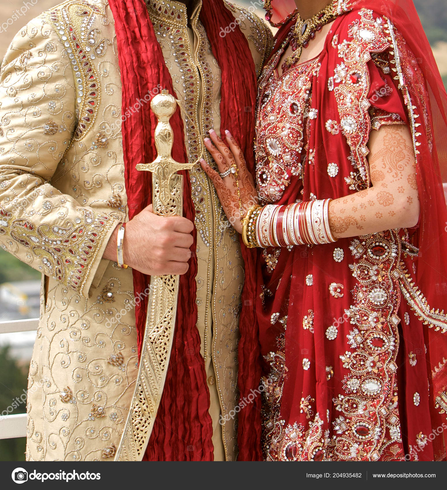 Details Groom Bride Wear Punjabi Wedding Indian Wedding