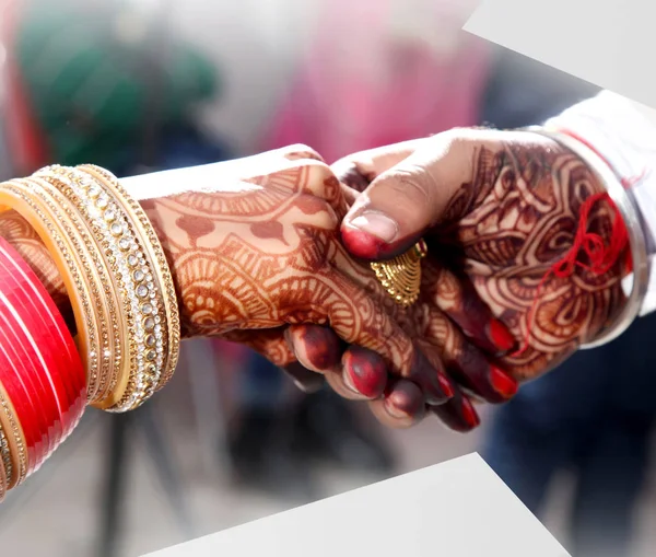 Bride & Groom Hand' Together in Indian Wedding