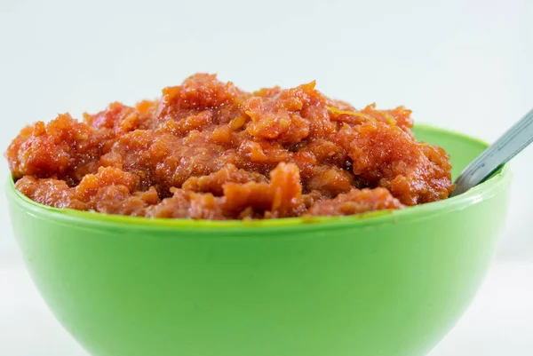 Gajar Halwa Hindistan Dan Bir Havuç Tabanlı Tatlı Tatlı Puding — Stok fotoğraf