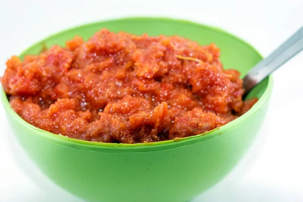 Gajar Halwa Hindistan Dan Bir Havuç Tabanlı Tatlı Tatlı Puding — Stok fotoğraf