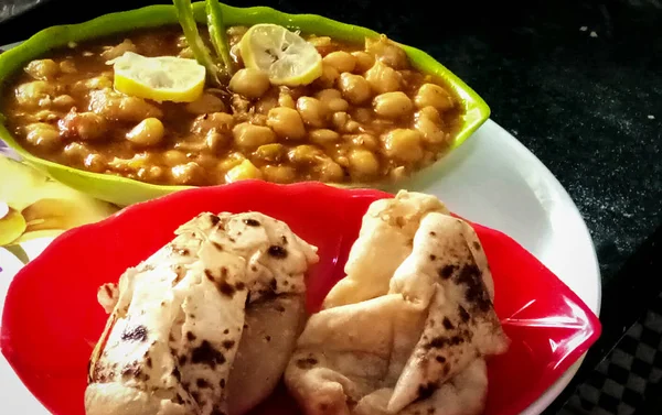 Populär Indisk Hälsosam Lunch Middag Mat Meny Serveras Med Roti — Stockfoto