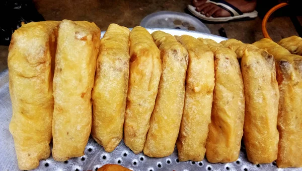 Makanan Jalanan Lezat Pakoras Sayur Sayuran Mix Pakoda Roti India — Stok Foto