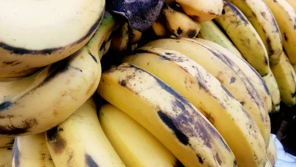 Felülnézet, banán, friss piaci Indiában — Stock Fotó