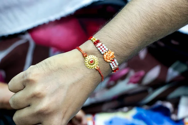 Rakhi Timpul Festivalului Indian Raksha Bandhan — Fotografie, imagine de stoc