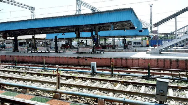Ludhiana Punjab India Juni 2020 Järnvägsspår Och Plattformar Vid Ludhianas — Stockfoto