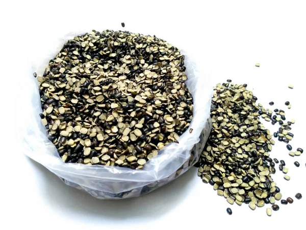 Split Black Lentil Also Know Black Gram Black Urad Dal — 스톡 사진