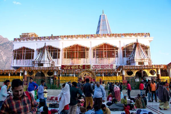 Outubro 2018 Vaishno Devi Jammu Índia Multidão Devotos Ardhkuwari — Fotografia de Stock