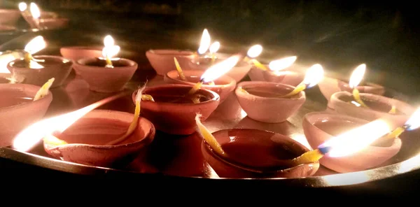 Een Diya Bati Diwali Festiviteit — Stockfoto