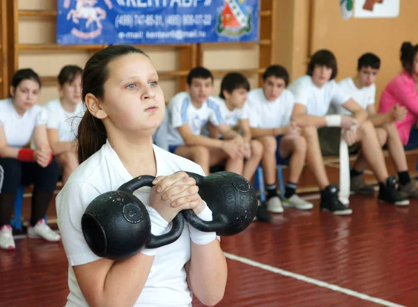 Moskau Russland November 2012 Athleten Heben Gewichte Kommunale Wettbewerbe Unter — Stockfoto