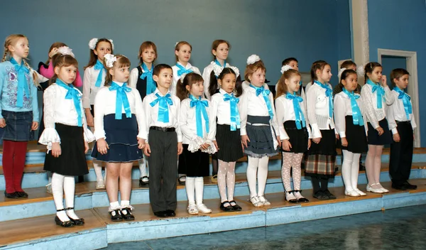 Moskau Russland März 2009 Kinderchor Und Kapellmeister Musikunterricht Der Städtischen — Stockfoto