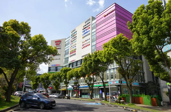 Île Jeju Corée Sud Avril 2018 Bâtiment Commercial Vue Centre — Photo