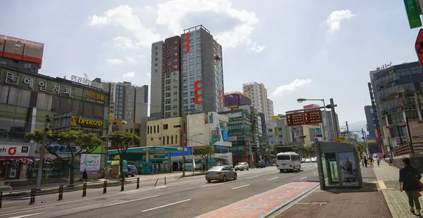 Jeju Coreia Sul Abril 2018 Rua Durante Dia Vista Centro — Fotografia de Stock