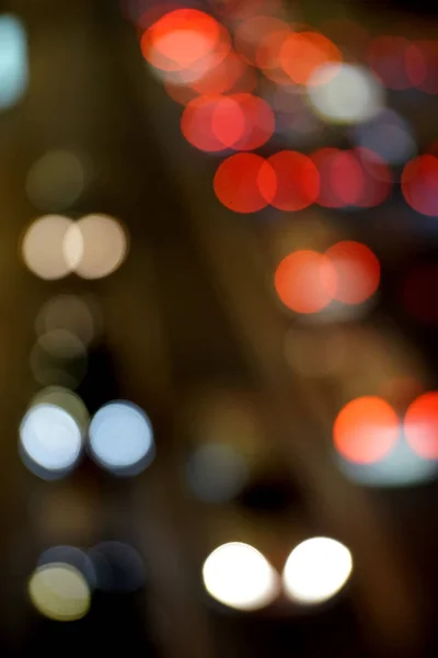 Vista Dinâmica Rua Noturna Luzes Cidade Imagem Vertical — Fotografia de Stock