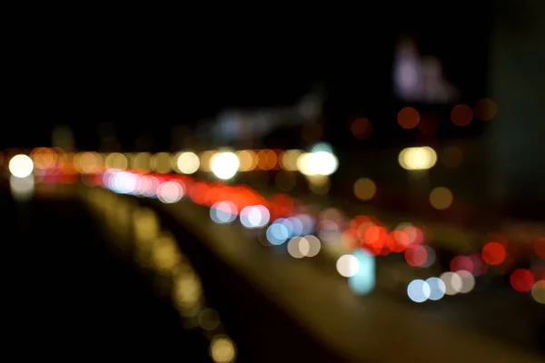 Динамический Вид Ночную Улицу Городское Освещение — стоковое фото