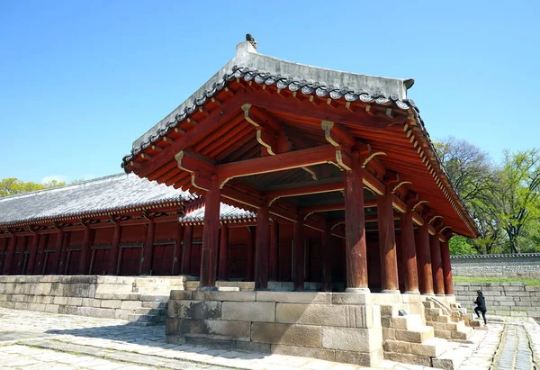 Seoul Korea Południowa Kwietnia 2018 Koreański Tradycyjnej Architektury Jongmyo Przybytek — Zdjęcie stockowe