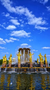 Moskova, Rusya - 11 Ağustos 2018: Çeşme dostluk halkların tüm Rusya Sergi Merkezi, Vvc.