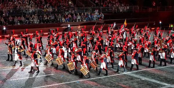 Moscú Rusia Septiembre 2018 Festival Orquestas Militares Torre Spasskaya Plaza —  Fotos de Stock