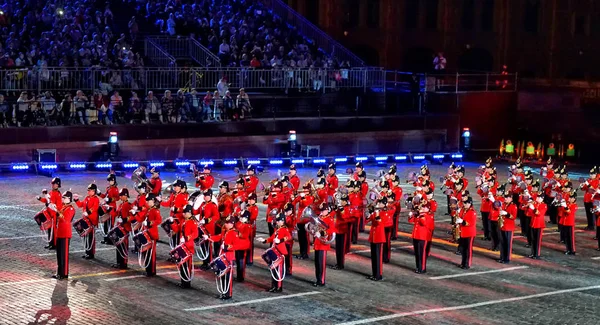 Moscow Rússia Setembro 2018 Festival Orquestras Militares Torre Spasskaya Praça — Fotografia de Stock