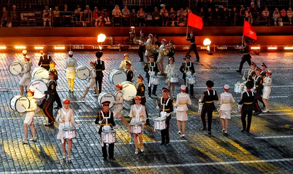 Mosca Russia Settembre 2018 Festival Delle Orchestre Militari Spasskaya Tower Foto Stock Royalty Free