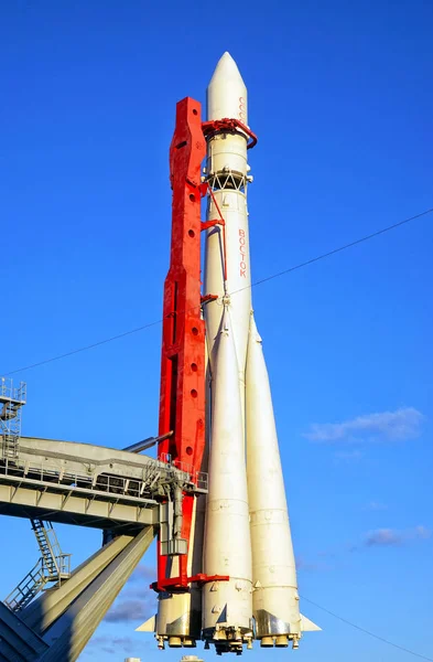 Moscow Russia August 2017 Vostok Three Stage Launch Vehicle Launching — Stock Photo, Image