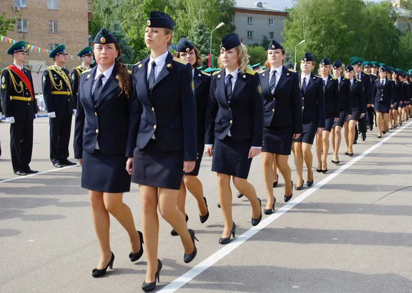 Moscú Rusia Junio 2014 Mujeres Militares Marcha Marcial Uniformada Desfile —  Fotos de Stock