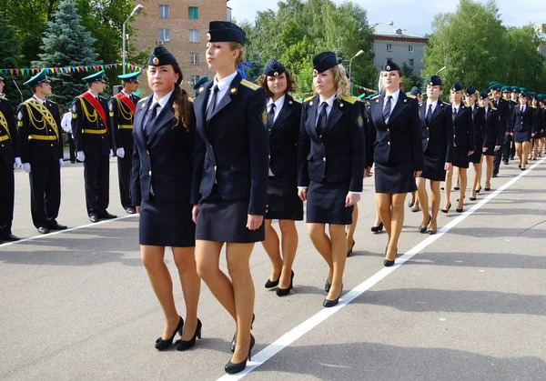 Moscú Rusia Junio 2014 Mujeres Militares Marcha Marcial Uniformada Desfile —  Fotos de Stock