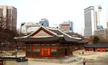 Seul, Mart - 2019: Eski Kore saray binası. Deoksugung Sarayı, Seul.