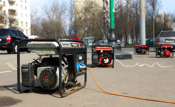 Moskva Září 2018 Elektrické Benzinové Generátory Otevřený Trh — Stock fotografie