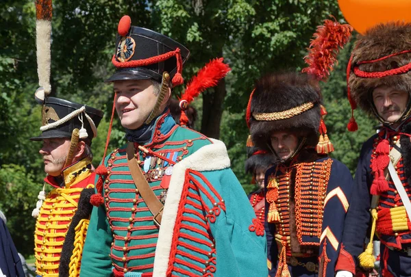 Moscow June 2015 Men Form Soldiers Times War Napoleon Reconstruction — Stock Photo, Image