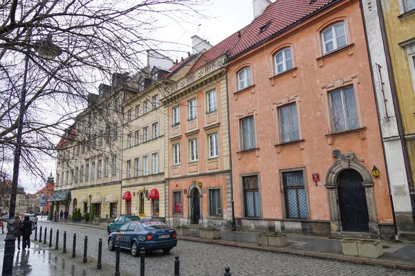 Warschau September 2013 Straße Blick Auf Die Alten Fassaden Der — Stockfoto