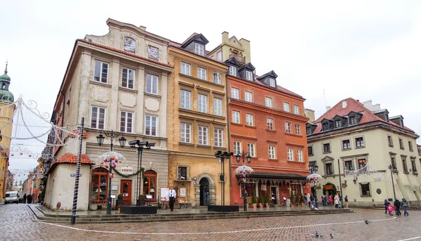 Warszawa Wrzesień 2013 Ulica Widok Stare Fasady Budynków Stare Miasto — Zdjęcie stockowe