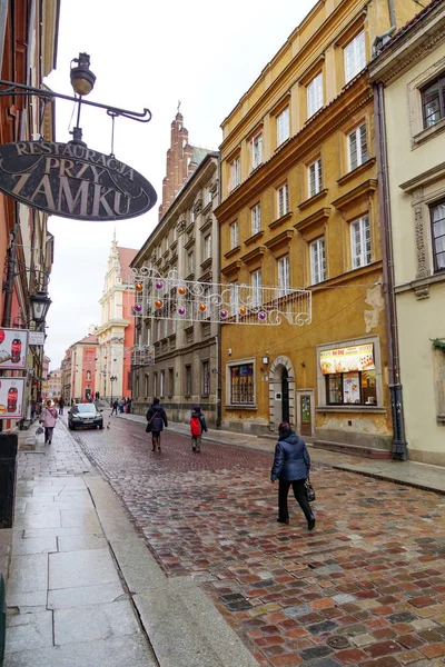 Warschau September 2013 Straße Blick Auf Die Alten Fassaden Der — Stockfoto