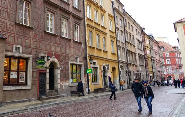 Warschau September 2013 Straße Blick Auf Die Alten Fassaden Der — Stockfoto