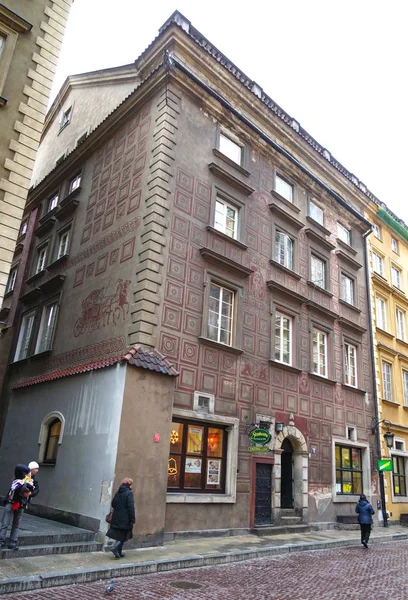 Varsóvia Setembro 2013 Rua Vista Das Antigas Fachadas Dos Edifícios — Fotografia de Stock