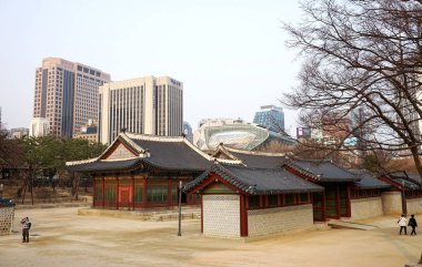 Seul, Mart - 2019: Eski Kore saray binası. Deoksugung Sarayı, Seul.