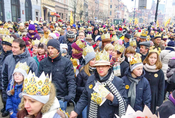 Varsovia Enero 2013 Procesión Disfrazada Epifanía Día Los Reyes Magos — Foto de Stock
