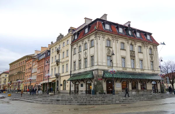 Warschau September 2013 Straße Blick Auf Die Alten Fassaden Der — Stockfoto