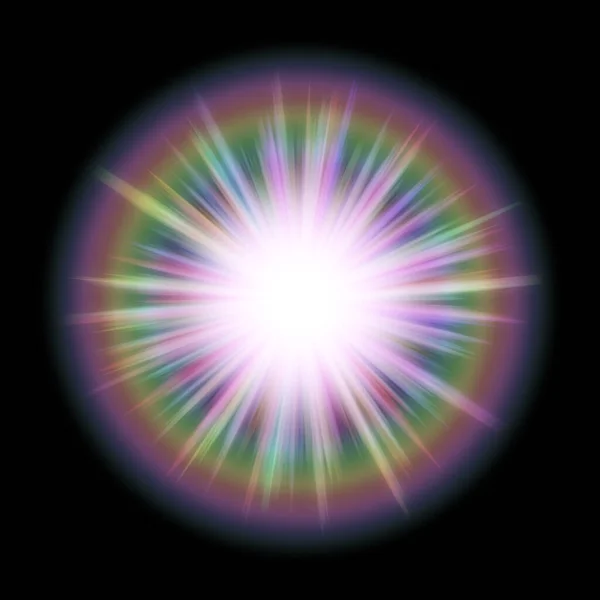 Bright Big Bang Star Long Light Rays — Stock Photo, Image