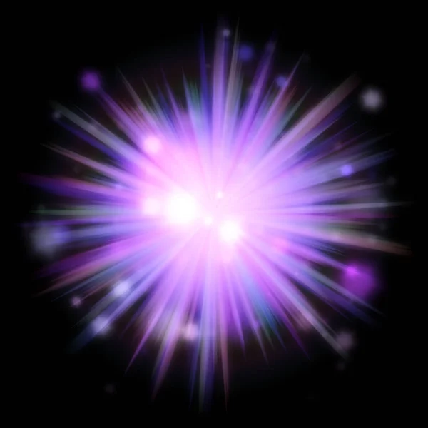 明亮的大爆炸 像一颗有着长长的光芒的恒星 — 图库照片