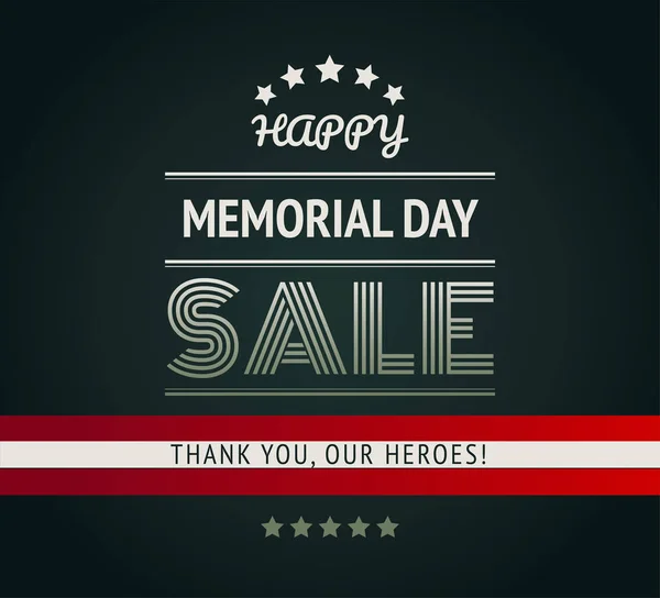 Feliz Memorial Day Sale Fundo Verde Militar Obrigado Nossos Heróis — Vetor de Stock